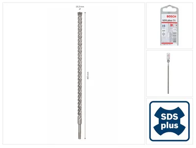 Produktbild von Bosch 2 608 576 170, Bohrer, Spiralschneidbohrer, 1,6 cm, 465 mm, Mauerziegel, Beton, Mauerwerk, 40 cm