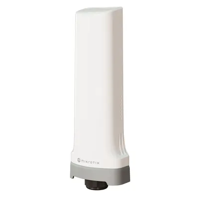 A white and gray Mikrotik CME Gateway modem is shown against a white background.