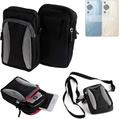 Produktbild von K-S-Trade Holster Schutz Hülle kompatibel mit Huawei P60 Pro Handy Hülle Gürteltasche Umhängetasche mit Zusatzfach schwarz