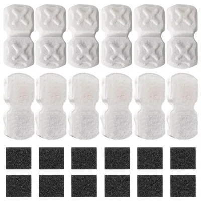 Produktbild von Katzenbrunnen-Filtersatz – 12 Aktivkohlefilter + 12 Schwammfilter