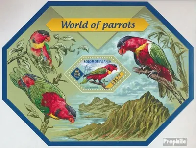 Produktbild von Briefmarken Salomoninseln 2014 Mi Block 308 (kompl. Ausg.) postfrisch Papageien