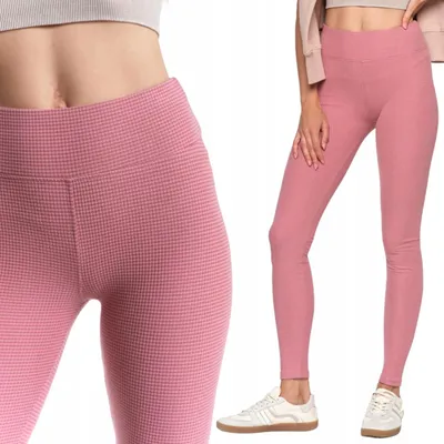 Produktbild von Damen-Leggings mit hohem Bund und Rippstrick, modisch und sportlich, MORAJ L/XL, PINK