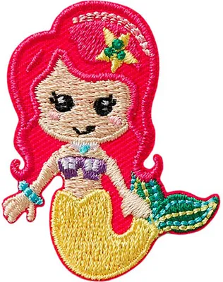Produktbild von Meerjungfrau - Aufnäher, Bügelbild, Aufbügler, Applikationen, Patches, Flicken, Zum Aufbügeln, Größe: 4,0 x 5,1 cm