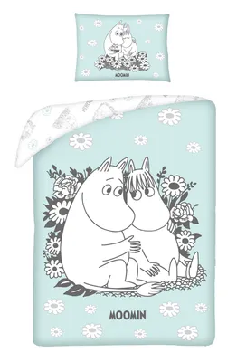 Produktbild von Poszewka na kołdrę dla maluchów Moomin 100 x 135 cm - bawełna