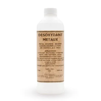 Imagen del producto de Comptoir D'Art - Desoxidante Para Metales (0780) Para Plata, Bronce, Cobre y Latón - Limpiador de Metales - Elimina la Oxidación (500 ml)