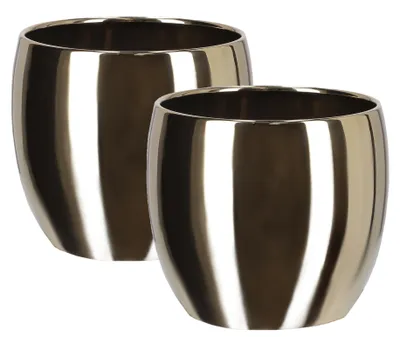 Immagine prodotto di KOTARBAU® Set di 2 vasi da fiori in Vetroceramica ⌀ 13 cm per fiori e piante oro