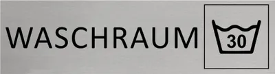 Produktbild von CombiCraft Aluminium Türschild Waschraum 165x45mm mit 3M-Tape zur Befestigung, einfache Kennzeichnung von Räumen und Bereichen