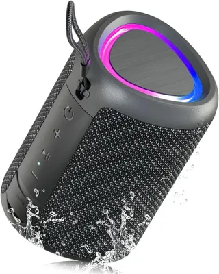 Immagine prodotto di Altoparlante Bluetooth UOHHBOE da 15W, resistente all'acqua (IPX5), con LED e tecnologia TWS, batteria da 2500mAh
