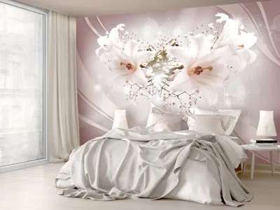 Produktbild von Vlies Fototapete Blumen Lilien 400x280 cm Tapeten Wandtapete XXL Abstrakt Pflanzenmotiv b-C-0587-a-a