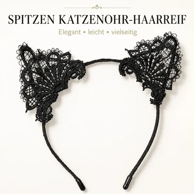 Produktbild von Schwarze Katzenohren aus Spitze – ein kleines Accessoire mit großer Wirkung