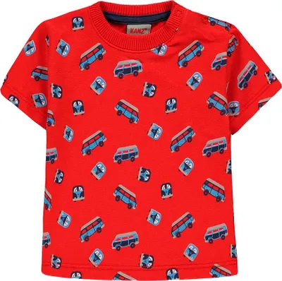 Produktbild von Rotes gemustertes Kanz-T-Shirt für Jungen