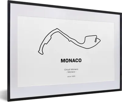 Produktbild von MuchoWow® Gerahmtes Poster F1 - Rennstrecke - Monaco 60x40 cm - Poster mit Schwarzem Bilderrahmen Wandposter Rahmen Foto Bilder - Schlafzimmer - Plakat in Rahmen - Drucken