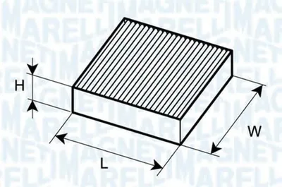 Productafbeelding van MAGNETI MARELLI 350203061930 Interieurfilter, pollenfilter voor OPEL Meriva A (X03), voor CHEVROLET MERIVA, voor VAUXHALL Meriva Mk I (A) (X03)