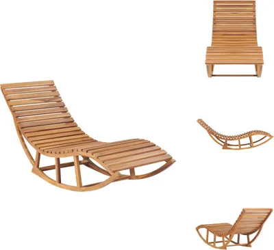 Image de vidaXL Chaise longue à bascule en teck massif -  Chaises longues