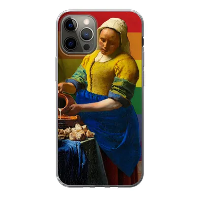 Produktbild von MuchoWow® Handyhülle Schutzhülle Hülle für iPhone 12 Pro Milchmädchen - Stolz - Vermeer Silikon Softcase Handy Hülle - Abdeckung