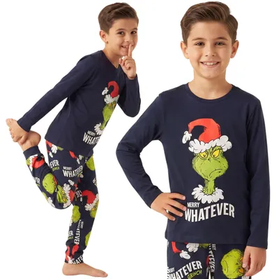 Produktbild von Grinch Weihnachts-Pyjama Jungen, 2-teilig, 100% Baumwolle, 134-140
