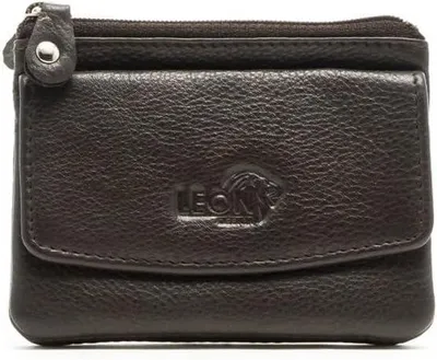 Produktbild von Pasjesetui aus Leder, dunkelbraun, Doppelvaks, 1 Stück, für Karten und Kleingeld