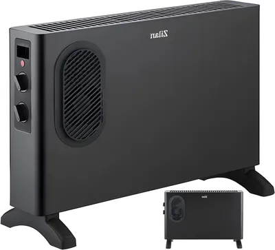 Immagine prodotto di Riscaldatore elettrico a convezione - Stufetta ventilata - Per riscaldare ambienti - Due livelli di riscaldamento - 52 x 20 x 36 cm - Nero