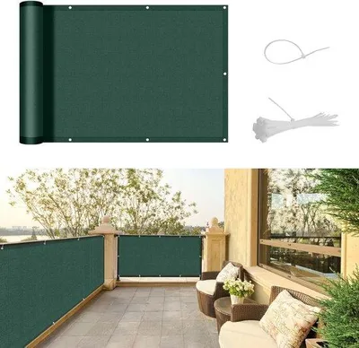 Productafbeelding van Waterdicht Balkonscherm 90x600cm met Oogjes voor Inkijkbescherming en UV-blokkering