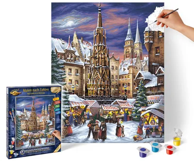 Malennach Zahlen, Nürnberger Christkindlesmarkt, 40x50 cm