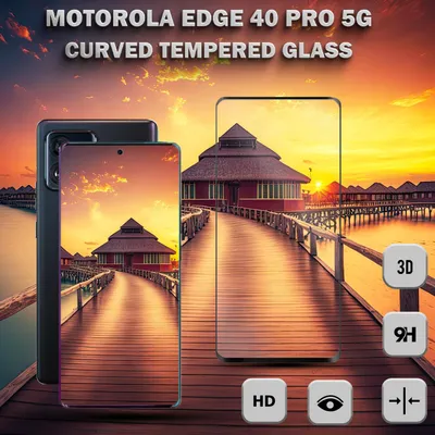 Produktbild von 1-Pack Motorola EDGE 40 Pro (5G) Displayschutzfolie - Gehärtetes Glas 9H - Super Qualität 3D