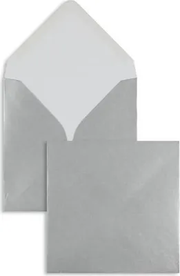 Produktbild von Briefumschläge 130x130mm 100g/qm gummiert VE=100 Stück silber