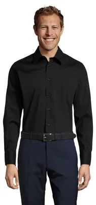 Image de SOLS - Chemise « Brighton » pour homme - Business à manches longues LT1765 (40 cm) (noir)
