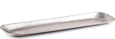 Produktbild von Tablett Kerzentablett Skandinavisch Hedye Silber 58cm lang