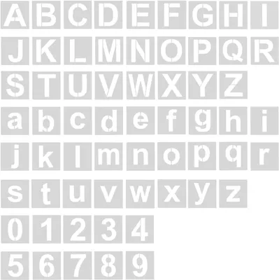 Produktbild von Alphabet Schablonen 62 Stück, 5 cm, Wiederverwendbar, Für kreative Kunstprojekte, DIY Basteln