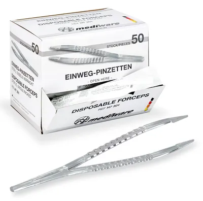 Zdjęcie produktu dla Sterylne, jednorazowe pęsety - 50 sztuk