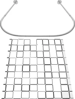 Image de Barre de rideau de douche, Acier inoxydable, Montage sans perçage, Argent