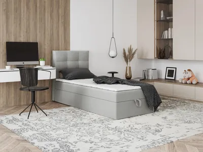 Produktbild von Boxspringbett mit Bettkasten Ewora Mini 80x200 cm Kinderbett, Jugendbett, Einzelbetten, Stauraum Polsterbett, Matratze