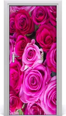 Produktbild von Tulup Türaufkleber 95x205 cm Dekorative Aufkleber Selbstklebend Wasserdichte Tapete Abnehmbar Schlafzimmer Wohnzimmer Wohnkultur - rosa Rosen