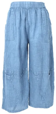 Produktbild von Bequeme Palazzohose, Boho Sommerhose, Musselinhose - Blau, Damen, Baumwolle, Hosen