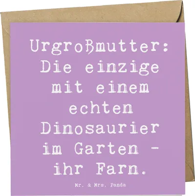 Produktbild von Mr. & Mrs. Panda doppelkarte Spruch Urgroßmutter Farn - Lavendeltraum - Geschenk, Pflanzen, Garten, Dankeschön, Erinnerungen, Glückwunschkarte, persönliche, Grußkarte