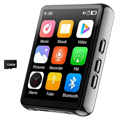 Produktbild von MP3-Player 128 GB, Bluetooth, 2,4-Zoll-Display, HiFi-Audio, MP3 Wiedergabe Für Sport Und Reisen