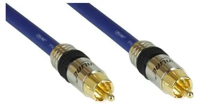 Produktbild von InLine Cinch Kabel AUDIO, PREMIUM, 1x Cinch Stecker / Stecker, 5m, RCA, Stecker, RCA, Stecker, 5 m, Blau