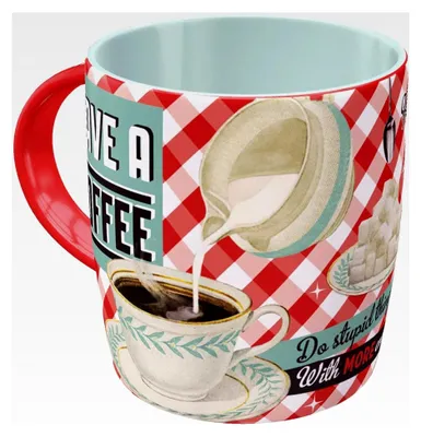 Produktbild von Retro Kaffeebecher, 330 ml, Have A Coffee – Geschenkidee für Kaffeeliebhaber, Keramiktasse, Vintage-Design