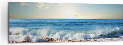 Produktbild von Bild auf Leinwand - Leinwandbild - Meer Ufer Wasser - 160x50cm - Wand Bild - Wanddeko - Wandbilder - Leinwanddruck - Bilder - Kunstdruck - Wanddekoration - Leinwand bilder - Wandkunst - AB160x50-3551