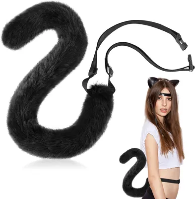 Imagen del producto de Cola de gato de imitación de piel, suave, talla única, ideal para Halloween