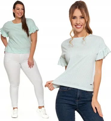 Produktbild von Moraj - Damenbluse Größe M - Bluse gestreift Bunt - Bluse Sommer fur Damen - Bluse kurzarm Ausschnitt Rund