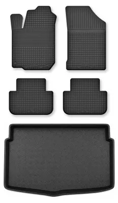 Produktbild von Gummimatten + Kofferraumwanne für Hyundai i20 III 2020- – Schwarz, Semi-Universal, angepasst – Wielganizator Semi-Universal