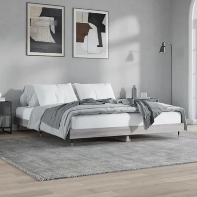 Produktbild von Bettgestell Grau Sonoma 160x200 cm Holzwerkstoff , Klassische Betten Design 2024