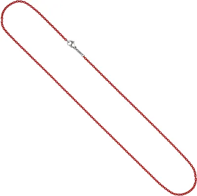 Produktbild von 1,9mm Kette Rundankerkette aus Edelstahl mit roten Lackierung Halsschmuck, 50cm