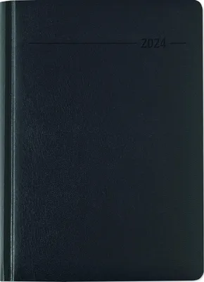 Produktbild von Buchkalender Balacron schwarz 2024 - Büro-Kalender A5 - Cheftimer - 1 Tag 1 Seite - 416 Seiten - Balacron-Einband - Alpha Edition