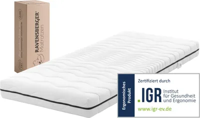 Produktbild von Kinder- und Jugendmatratze Softwelle Härtegrad H1/2 (RG 30) 80 x 200 cm mit Funktionsbezug