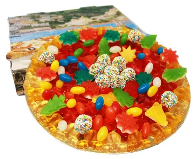 Produktbild von Fruchtgummi Weihnachtspizza im Pizzakarton luftdicht verschweißt 500g