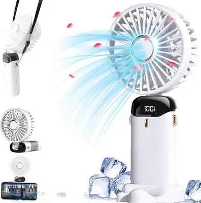 Immagine prodotto di Ventilatore da tavolo elettrico – 5 velocità – USB-C – Ventilatore portatile e da tavolo – Bianco