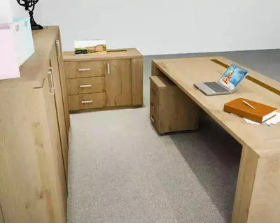 Produktbild von Designer Brauner Schreibtisch Luxus Büro Möbel Arbeitszimmer Modern