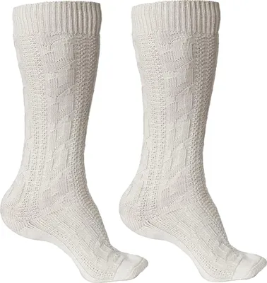 Produktbild von Traditionelle Socken Traditionelle Strümpfe Zopfmuster 40cm in drei Farben Weiß, Natur, Meliert , Farbe:Natur, Größe:38-40